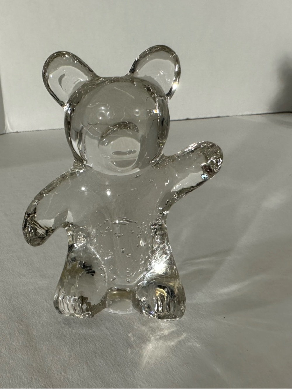 Clear Glass Bear Figurine - Decorative Home Accent